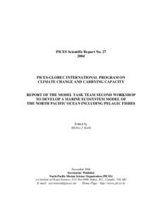 Ecology / North Pacific Marine Science Organization / Global Ocean Ecosystem Dynamics / Pacific saury / Saury / Trophic level / Pelagic fish / Fish / Fisheries / Biology