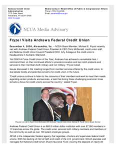 Fryzel Visits Andrews Federal Credit Union
