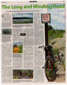 Page 3 August 2014 he on9 and Windi Avid Biker Treasures the Down East Sunrise Trail in the summer.