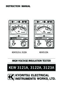 INSTRUCTION MANUAL  KEW3121A, 3122A KEW3123A