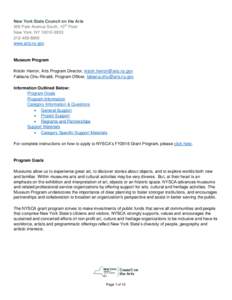 New York State Council on the Arts 300 Park Avenue South, 10th Floor New York, NYwww.arts.ny.gov