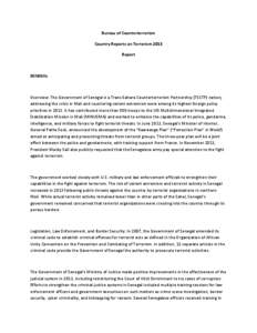 Bureau of Counterterrorism Country Reports on Terrorism 2013 Report SENEGAL