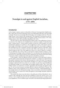 CHAPTER TWO  Nostalgia in and against English Socialism, 1775–1894  Introduction