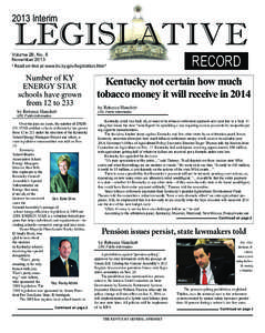 National Conference of State Legislatures / Greg Stumbo / Robert Stivers / Steve Beshear / Legislative Research Commission / Robin L. Webb / Kentucky / State governments of the United States / Kentucky General Assembly