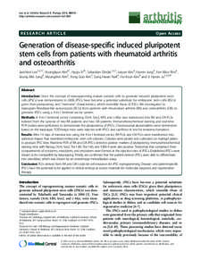 Developmental biology / Biotechnology / Induced pluripotent stem cell / Arthritis / Cellular differentiation / Embryonic stem cell / Homeobox protein NANOG / SOX2 / Oct-4 / Biology / Stem cells / Transcription factors