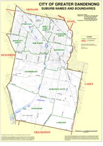 CITY OF GREATER DANDENONG SUBURB NAMES AND BOUNDARIES MONASH  RD