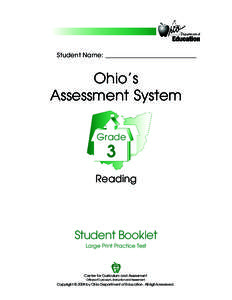 Student Name: ______________________________  Ohio’s Assessment System Grade
