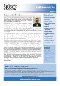 AMA Newsletter March 2012 Letter from the President  In this issue