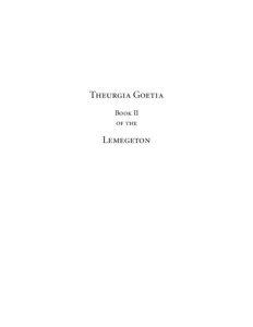 Theurgia Goetia Book II of the