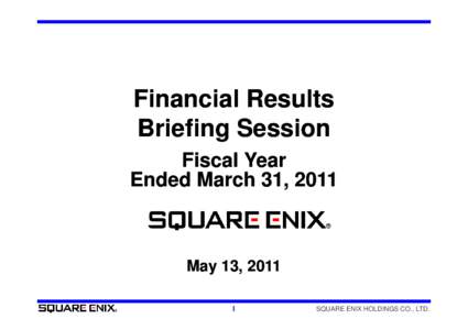Fi Financial i l Results R l Briefing Session