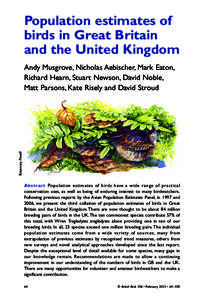 Population estimates of birds in Great Britain and the United Kingdom Rosemary Powell