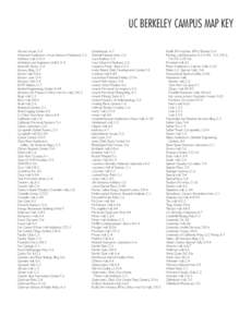 UC BERKELEY CAMPUS MAP KEY Alumni House, D-5 Andersen Auditorium (Haas School of Business), C-2 Anthony Hall, C/D-4 Architects and Engineers (A&E), D-4 Bancroft Library, C-4