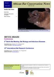 Volume 22 January 2010 African Bat Conservation News ISSN[removed]