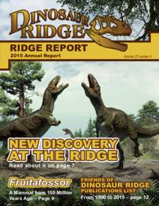 RIDGE REPORT 2015 Annual Report Volume 27 number 4  Read about it on page 7