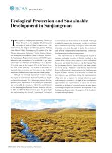 BCAS  Vol.27 No[removed]Ecological Protection and Sustainable Development in Sanjiangyuan