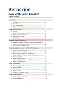 Code of Business Conduct Table of Contents Our Values » » »