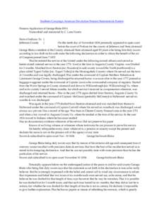 Southern Campaign American Revolution Pension Statements & Rosters Pension Application of George Blake R911 Transcribed and annotated by C. Leon Harris State of Indiana Ss } Jefferson County }