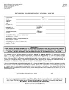 BIRTH PARENT REQUESTING CONTACT WITH ADULT ADOPTEE