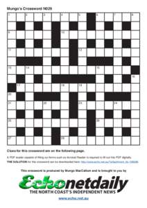 Mungo’s Crossword N029