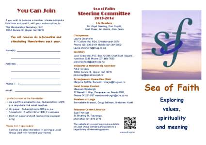 You Can Join  Sea of Faith Steering Committee[removed]