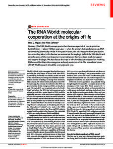 Nature Reviews Genetics | AOP, published online 11 November 2014; doi:nrg3841  REVIEWS NON-CODING RNA