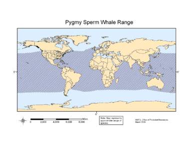 Pygmy Sperm Whale Range[removed]M 4,000