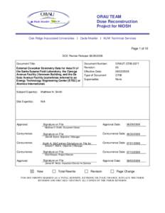 ORAU TEAM Dose Reconstruction Project for NIOSH Oak Ridge Associated Universities I Dade Moeller I MJW Technical Services  Page 1 of 10