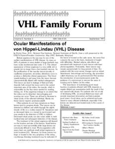 VHL Family Forum Volume 5, Number 3 ISSN[removed]September 1997