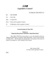 立法會 Legislative Council LC Paper No. CB[removed]Ref  : CB(3)/M/MM