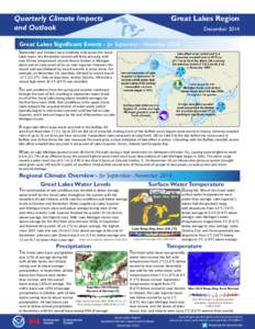 Great Lakes Region  Quarterly Climate Impacts and Outlook  December 2014