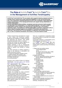 The Role of AchilloTrain® & AchilloTrain® Pro in the Management of Achilles Tendinopathy ® ®