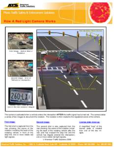 How A Red Light Camera Works  The camera is activated when a vehicle enters the intersection AFTER the traffic signal has turned red. The camera takes a series of two images to document the violation. The violation is th