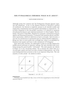 THE PYTHAGOREAN THEOREM: WHAT IS IT ABOUT? ALEXANDER GIVENTAL