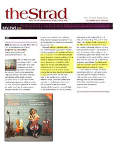 The Strad Magazine VOICE OF THE STRING MUSIC WORLD SINCE 1890 tTheTDECEMBER 2010, PAGE 98  REVIEWS CDS