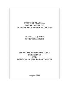 STATE OF ALABAMA DEPARTMENT OF EXAMINERS OF PUBLIC ACCOUNTS RONALD L. JONES CHIEF EXAMINER