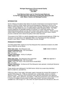 Western Michigan / Polychlorinated biphenyl / Soil contamination / Pere Marquette River / Baldwin River / Pere Marquette / Clean Water Act / Geography of Michigan / Michigan / Transportation in the United States