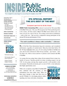 SEPTEMBER 2012 – NOT FOR REPRINT OR PUBLICATION  INSIDE PUBLIC ACCOUNTING / 1 September 2012 Vol. 26, No. 9