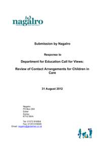 Submission by Nagalro Response to Department for Education Call for Views: Review of Contact Arrangements for Children in Care