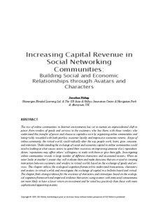 Increasing Capital Revenue in Social Networking Communities: