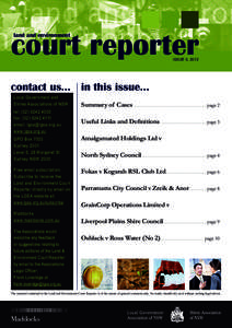 court reporter land and environment ISSUE 5, 2012  contact us... in this issue...