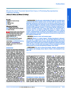 PEER-REVIEW REPORTS  Riluzole for Acute Traumatic Spinal Cord Injury: A Promising Neuroprotective Treatment Strategy  Key words