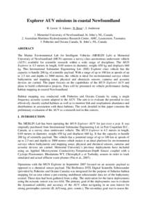 Physical geography / Watercraft / Water / Explorer AUV / Autonomous underwater vehicle / Scientific echosounder / Acoustic Seabed Classification / Digital scientific echosounder / Echo sounding / Diving equipment / Sonar / Oceanography