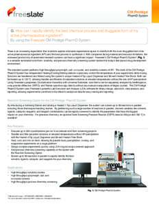 CM Protégé  PharmD System Q. How can I rapidly identify the best chemical process and druggable form of my active pharmaceutical ingredient?