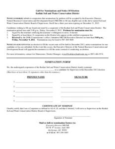 Microsoft Word - Call For Nominations And Notice Of Election - Kodiak