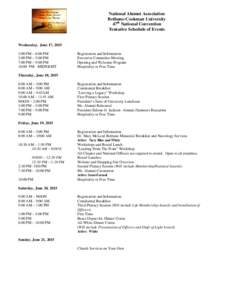 National Alumni Association Bethune-Cookman University 47th National Convention Tentative Schedule of Events  Wednesday, June 17, 2015