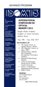 ADVANCE PROGRAM  IN COOPERATION WITH The Optical Society