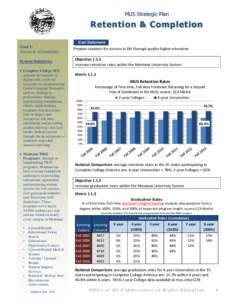 MUS Strategic Plan  Retention & Completion Goal Statement Goal 1: Access & Affordability