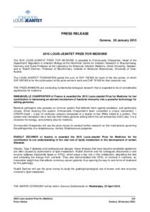 _________________________________________________________________________  PRESS RELEASE Geneva, 20 January 2015 _______________________________________________________________________________