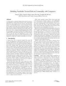 Building Verifiable Trusted Path on Commodity x86 Computers
