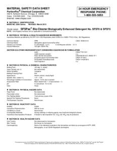 MATERIAL SAFETY DATA SHEET  PortionPac Chemical Corporation 400 N. Ashland Avenue, Chicago, ILVoice: Fax: 